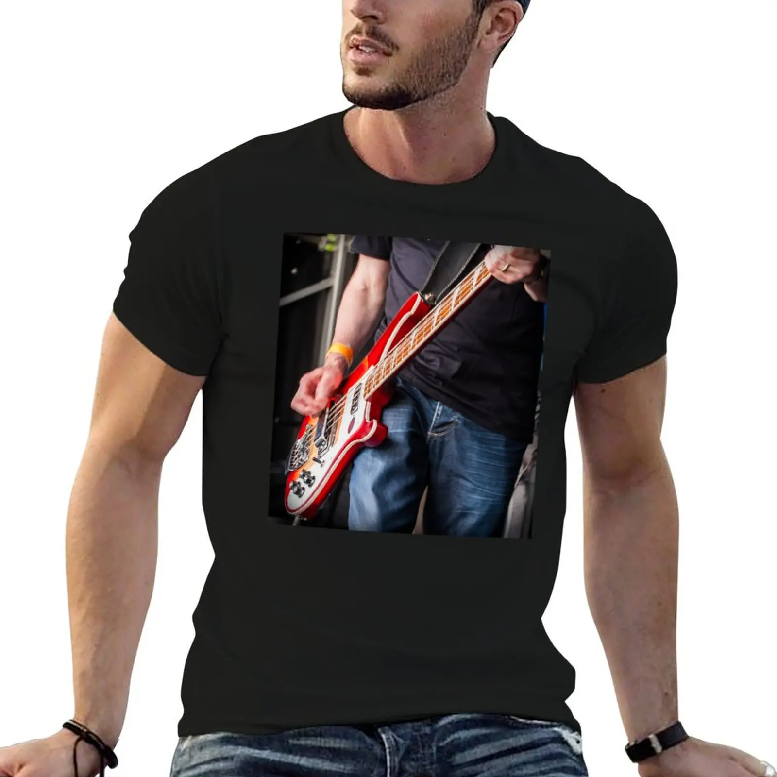 Camiseta Rickenbacker Bass para hombre, camisetas de algodón para hombre, camisetas de algodón pesado para hombre, camiseta suave de algodón