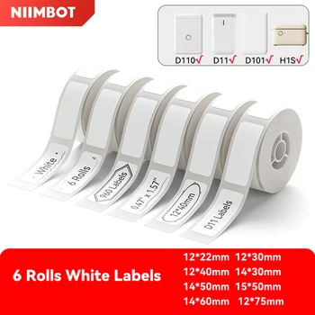 6 Rollen Mini Thermische Printer Papier Anti-Olie Label Prijs Zelfklevende Etiket Sticker Voor Niimbot D11 D110 D101 H 1S