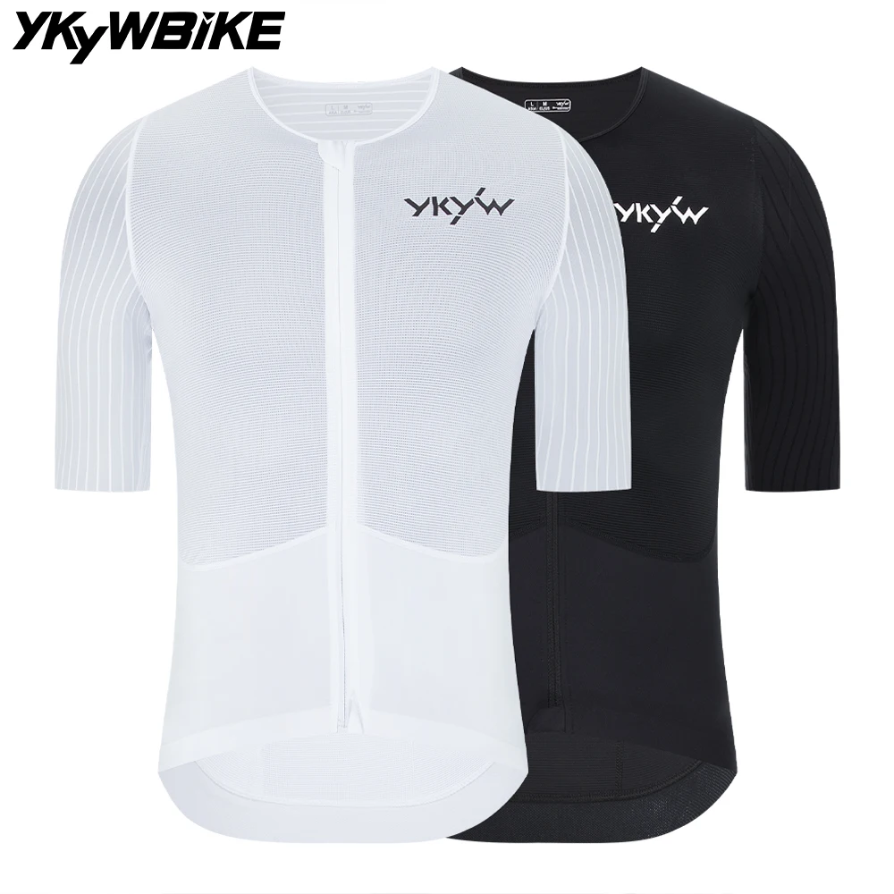 YKYWBIKE 2026 Men's Cycling Jersey Lightweight Summer Short Sleeve Bicycle Shirt Race Level Aerodynamics Sleeve YKK Bike Jersey