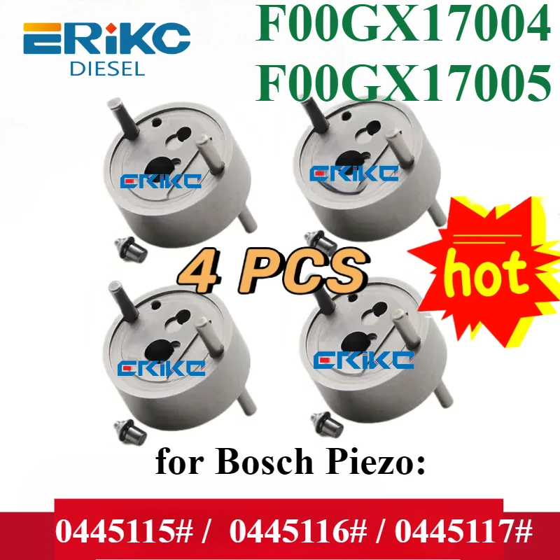 

4PC New F00GX17005 F00GX17004 Piezo Control Valve for 0445116#, 0445117# 0445116# Common Rail Fuel Injector F OOG X17 004