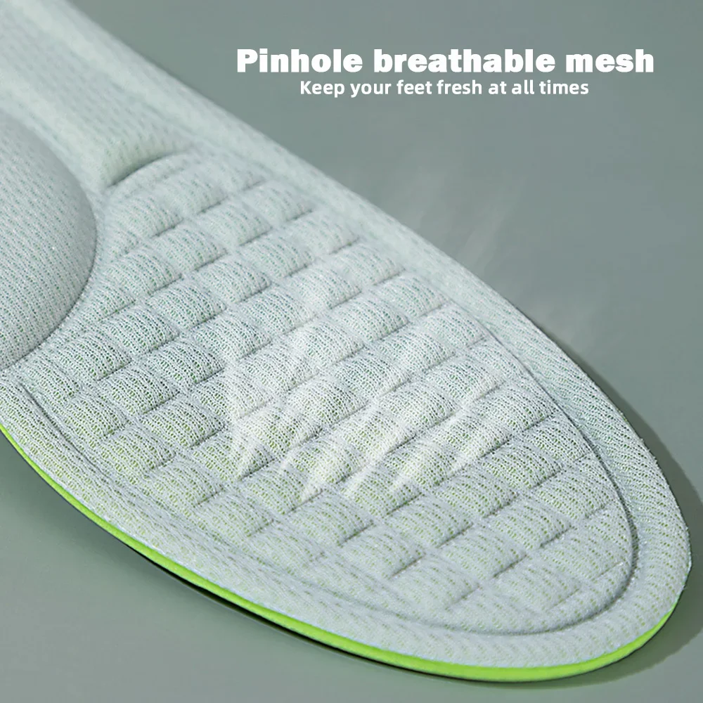 Plantillas deportivas de espuma viscoelástica blanda para zapatos deportivos, plantillas de masaje absorbentes para el sudor, desodorante para correr, 1 par