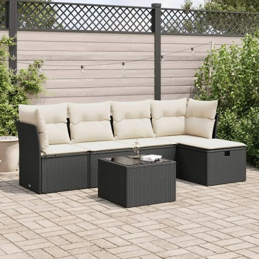 

Elegant Garden Sofa Set Black and Cream White Outdoor Furniture Comfortable Seating for Patio Balcony and Backyard Relaxation