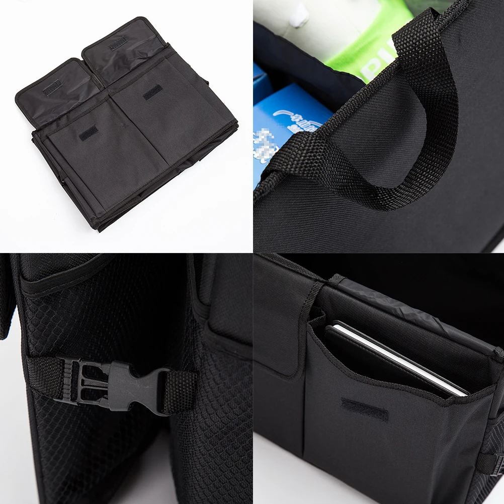 

2pcs Foldable Storage Box Durable Plastic Strong Handle Portable Space Saving Car Trunk Organizer For Groceries Sporting