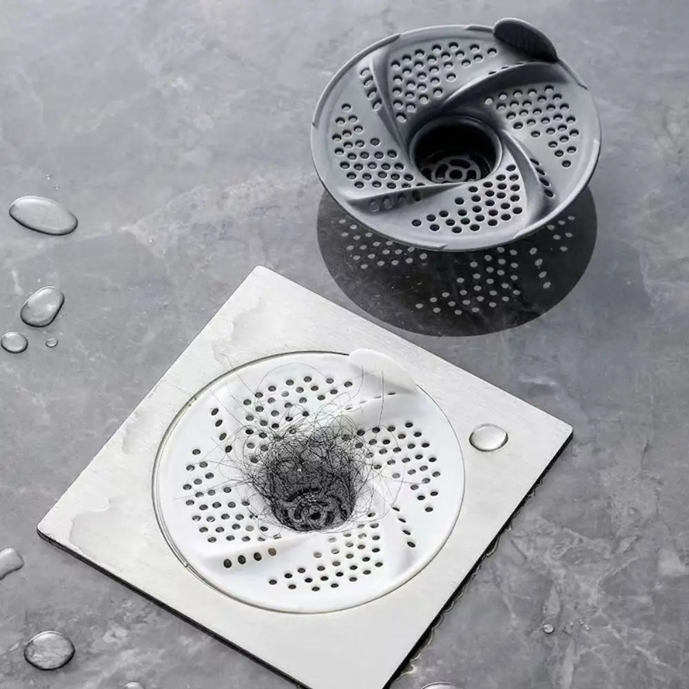 10pcs Easy Clean Vortex Design Hair Catcher Rotating Anti-Clogging Drain Strainer Hair Collection Bug Proof Hair Collector Sink