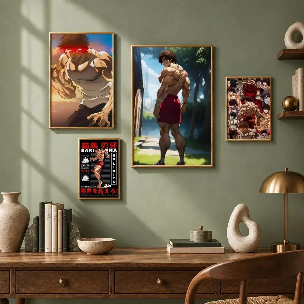 Bold Anime B-Baki the GrapplerS Poster HD Self-Adhesive No Residue After Removal Ideal for All Kinds of Wall Decor