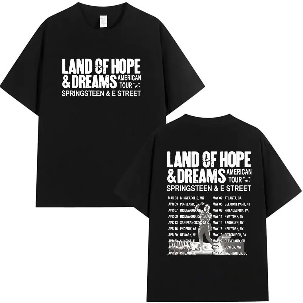 Bruce Springsteen Land of Hope & Dreams Tour 2026 T Shirt Men's womenVintage Oversized  T-shirt Hip Hop Gothic Clothing T-shirt
