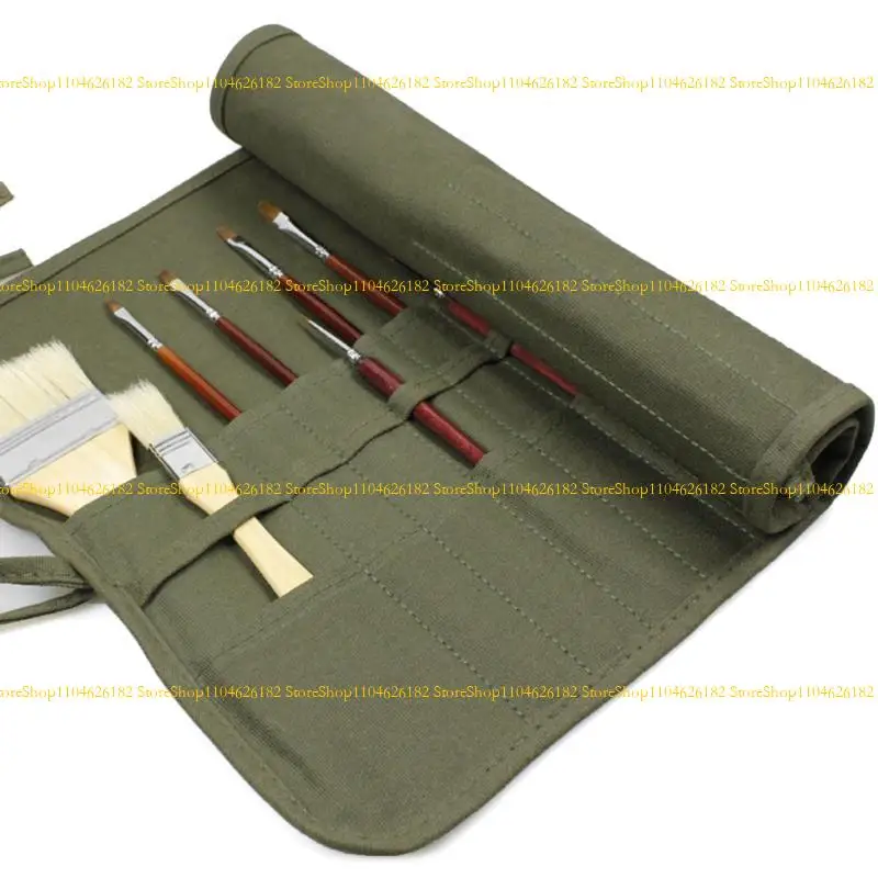 Q2Q4 30 Slots Roll Up Canvas Pinsel Beutel Zeichnung Stiftöl Pinsel Pinsel Haufen Halter