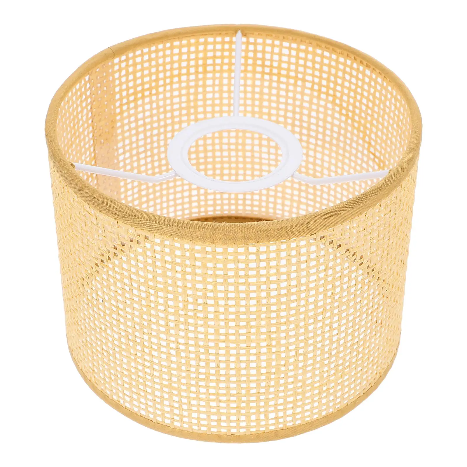 

Rattan Lampshade 16x12 Grid Hand Woven Cylinder Pendant Table Lamp Cover Replacement Decor Cage Lighting Accessories
