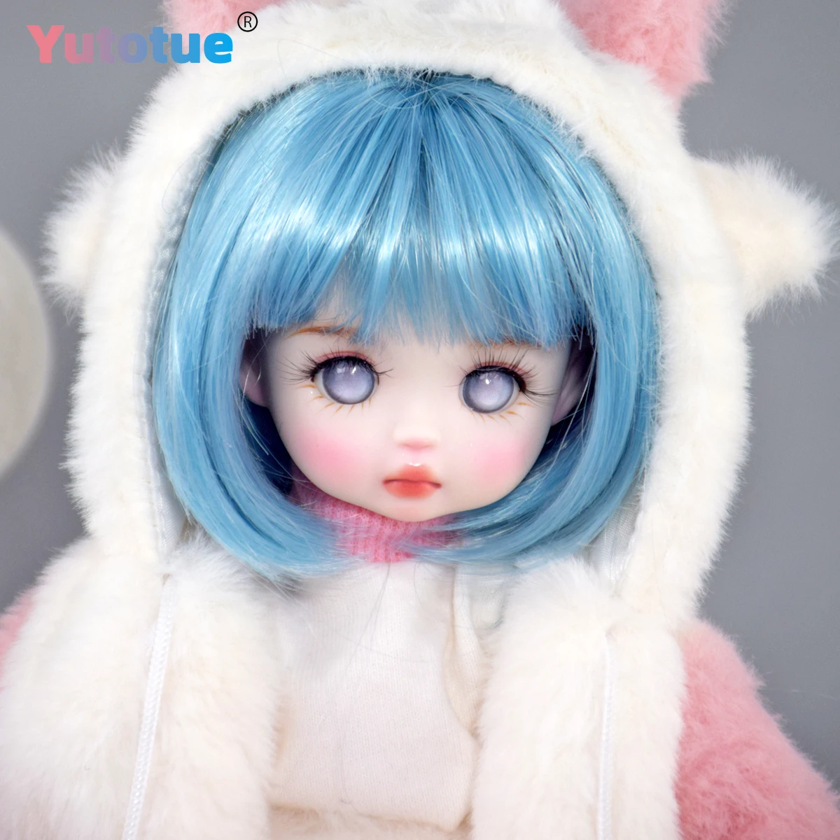 YUTOTUE 30cm Height Grey Eyes Girl Doll with Removable Short Hair Fashion Clothes Set Cute BJD Doll Toy