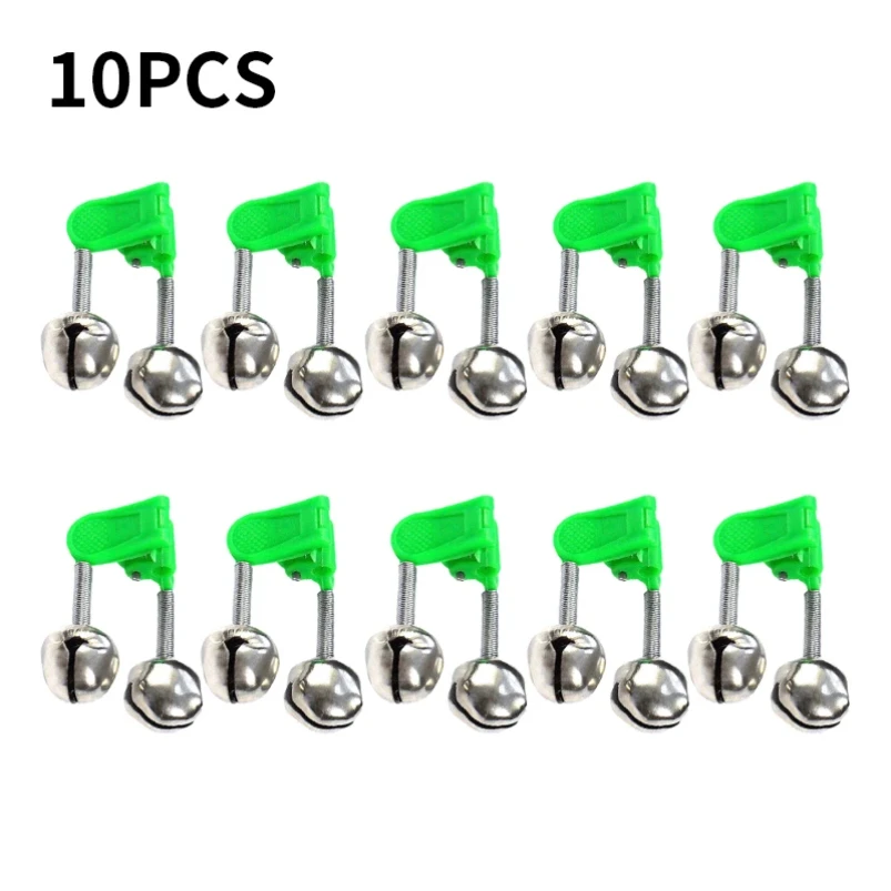 

Fishing Bite Alarms Fishing Rod Bells Tip Clip Bells Ring Green ABS Fishing Accessory Outdoor Pole Fish Bites Indicators