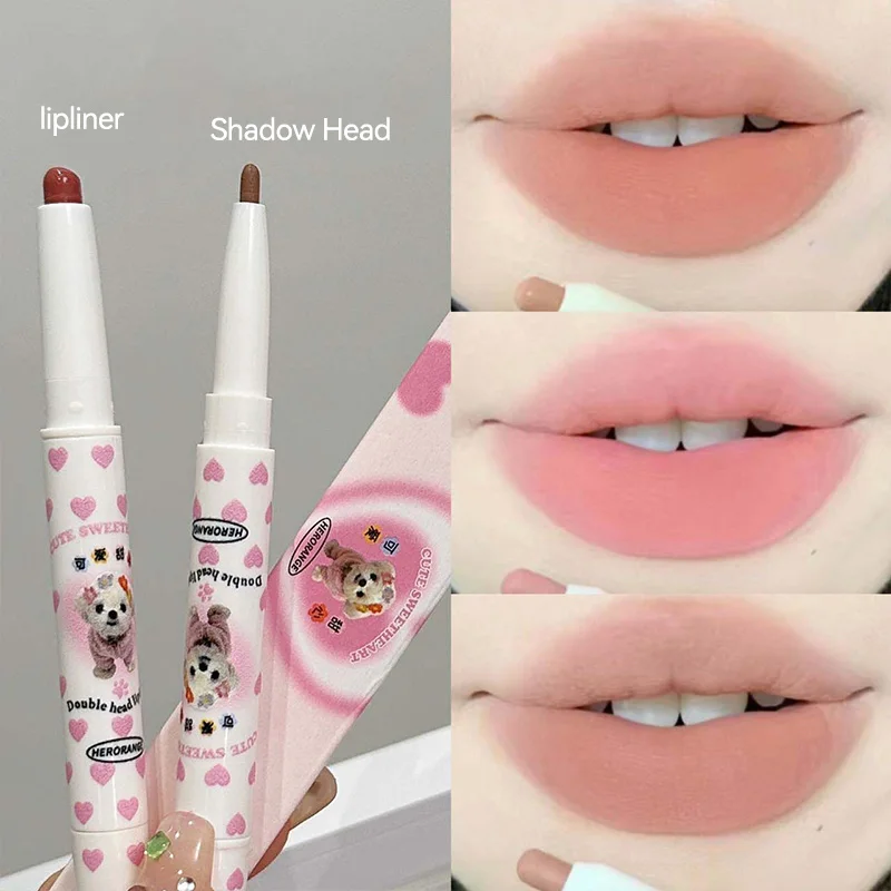 HERORANGE Dual-Ended Lip Liner & Velvet Matte Lipstick - Precision Lip Contouring with Soft Misty Finish