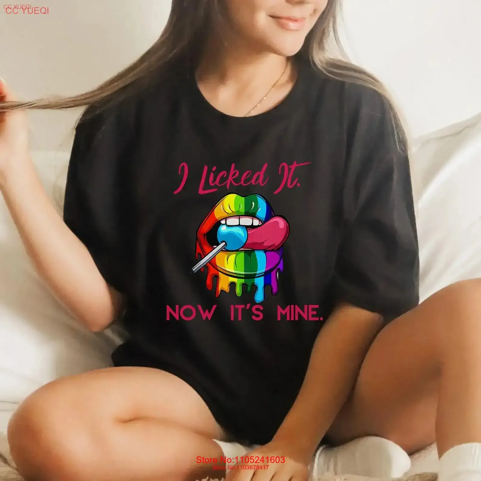 I Licked It Now It's Mine T Shirt Gay Pride Funny Lesbian Coming OuT LGBTQ Month vintage Washed designer clothes graphic
