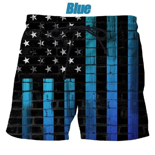 Personalized American Flag 3D Printing Shorts Summer Men's Beach Shorts Casual National Emblem Personalized Cool Shorts