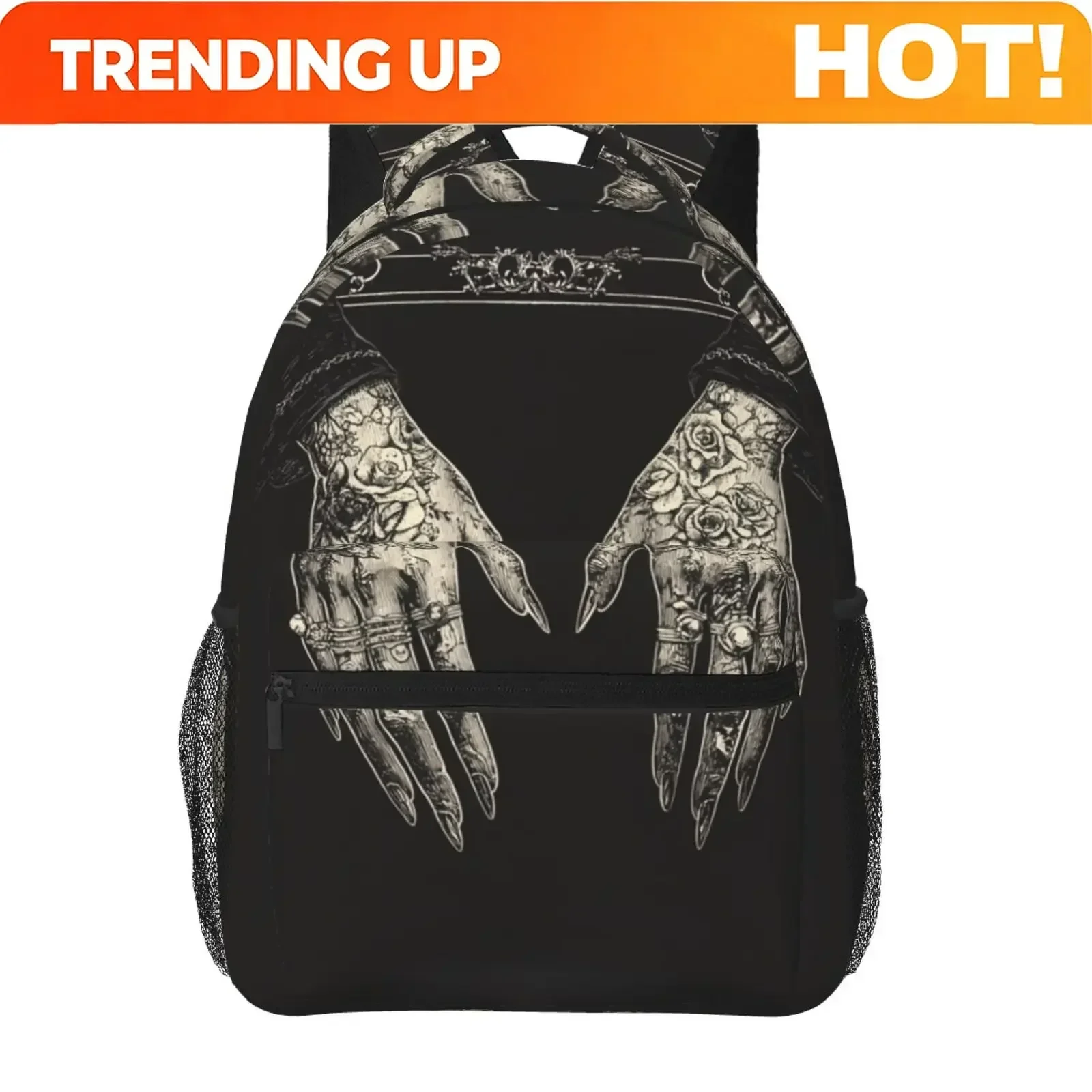 Custom Bag Tattoo Hand Pattern Full Color Printing Backpack, Shoulder Strap Back And Waist Protection Design Backpack, Fashionab