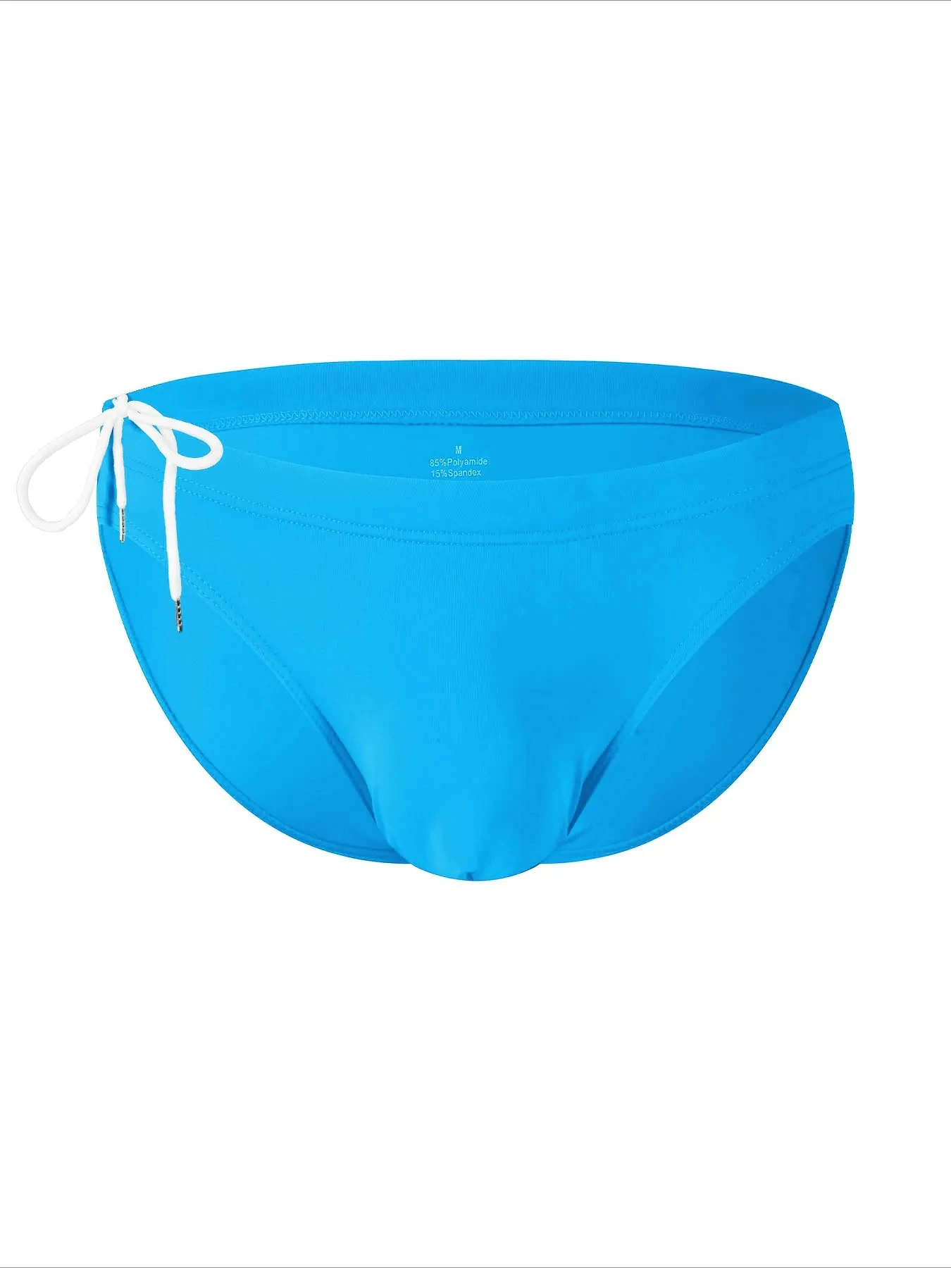 Men's Low Waist Swimming Briefs - Solid Color Drawstring Swimwear Tight Fit Sexy Narrow Leg Trunks Hot Spring Pool Bathing Suits
