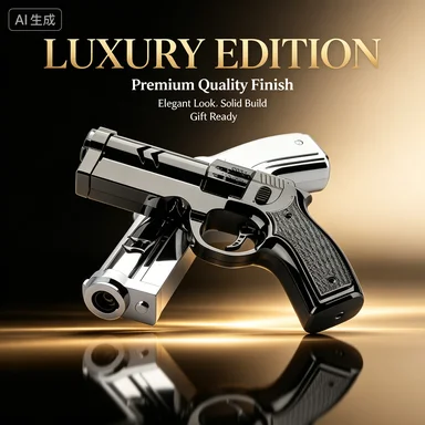 2026 New Hot Creative Pistol Gun Shaped Butane Gas Turbine Lighter Outdoor Windproof Flame Metal Cigar Lighter Men Gadget Gift's