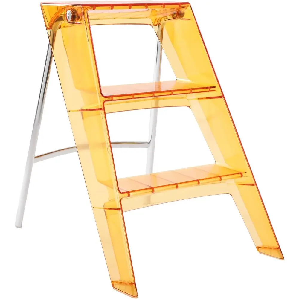 

Акриловая стремянка | Трехступенчатая лестница-табурет | Стульчики-табуретки для взрослых | Лестница-стремянка на 220 фунтов с противоскользящим покрытием для кухни, (оранжевая)