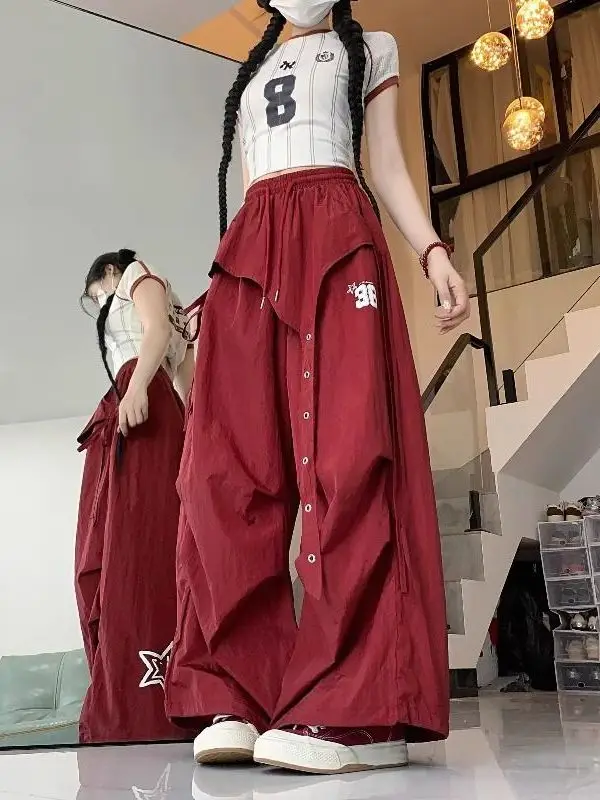 Qui Dry Wijde Pijpen Werkkleding Broek Dames Street Dance Casual Zomer Jazz Sport Vrijetijdsbroek Trendy Koreaanse Sle