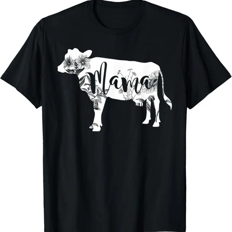 

Милая футболка Mama Cow Calf с цветочным принтом и цветком