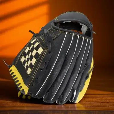 

Baseball Softball Sports Protective Glove Durable Pu Glove For Baseball Softball Beginners Impact Resistant Long Lasting Yellow
