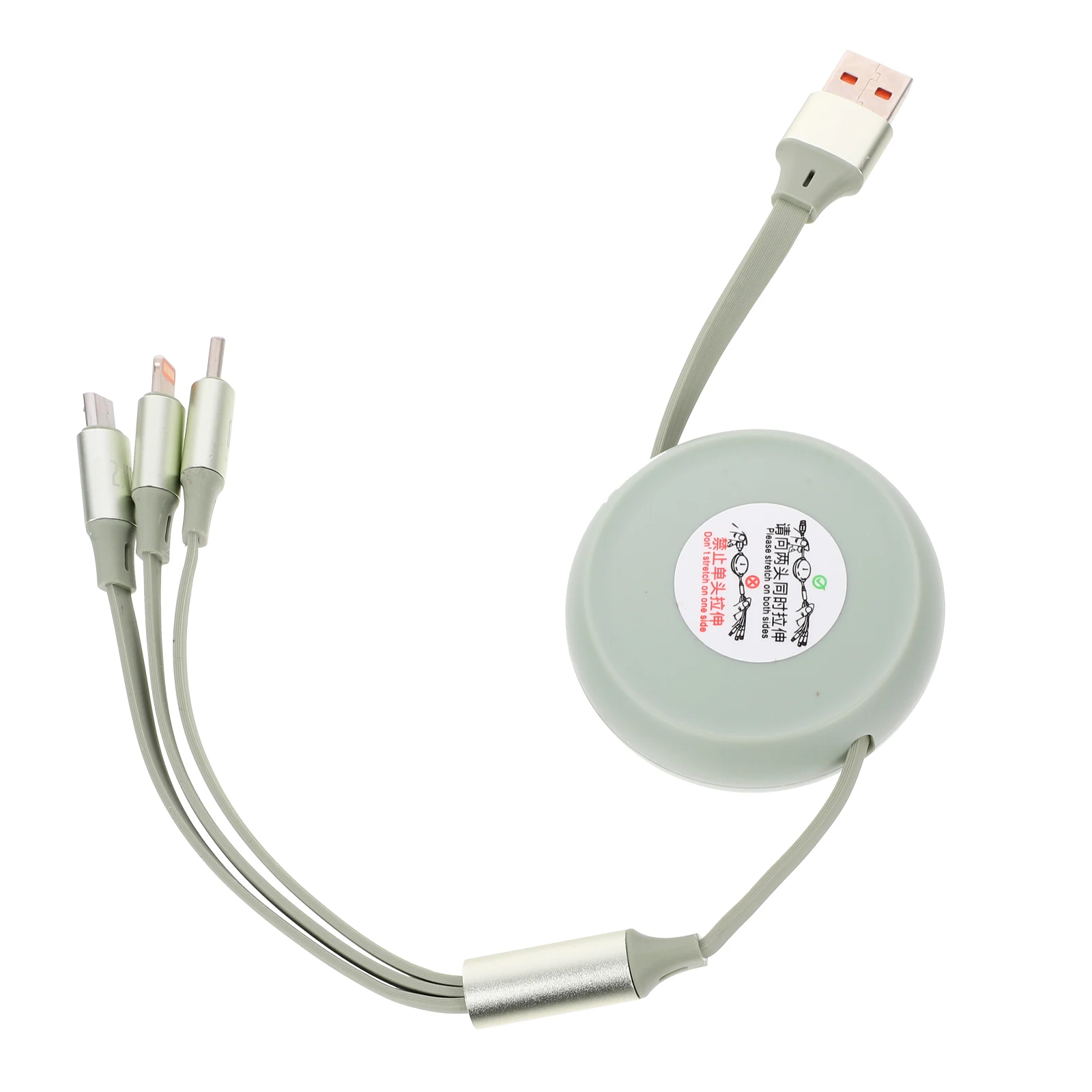 

Type-C Mobile Phone Fast Charging Cable Portable Retractable Data Line Useful Data Transmission (Green)