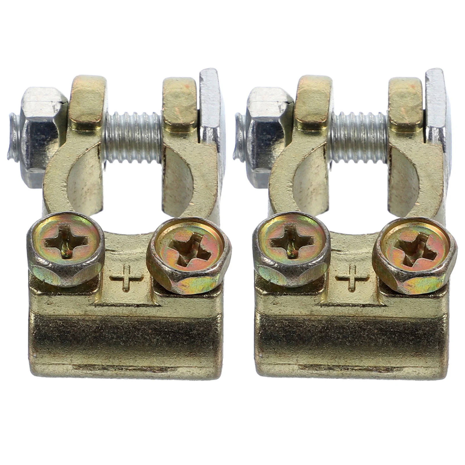 2pcs Car Terminal Auto Terminal End Terminal Clamp Connector Golden