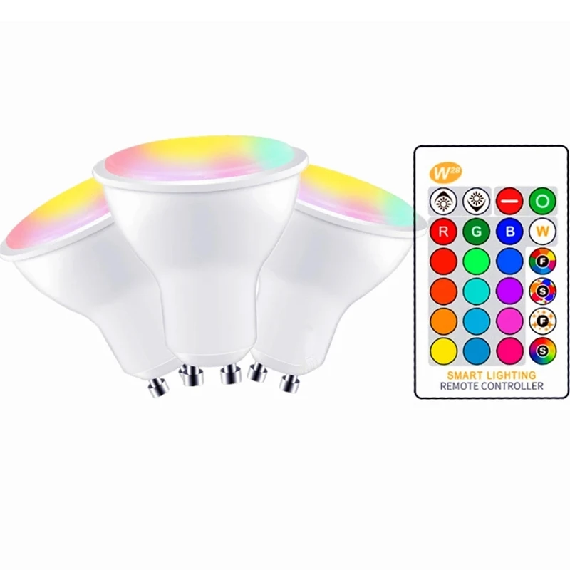 

RGBW LED Bulb 8W RGB GU10 Color Changing Atmosphere Lighting LED Lamp Flash Strobe Fade Mode Bar KTV Decorative Lights