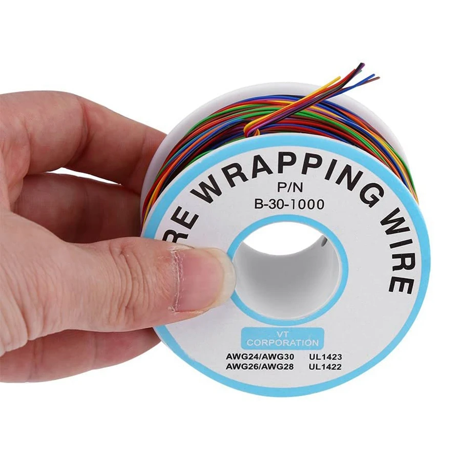 New!!Tin Plated Copper Wire,8-Wire Colored Insulation Test Cable P/N B-30-1000 250M 30AWG Tinned Copper Solid Cable