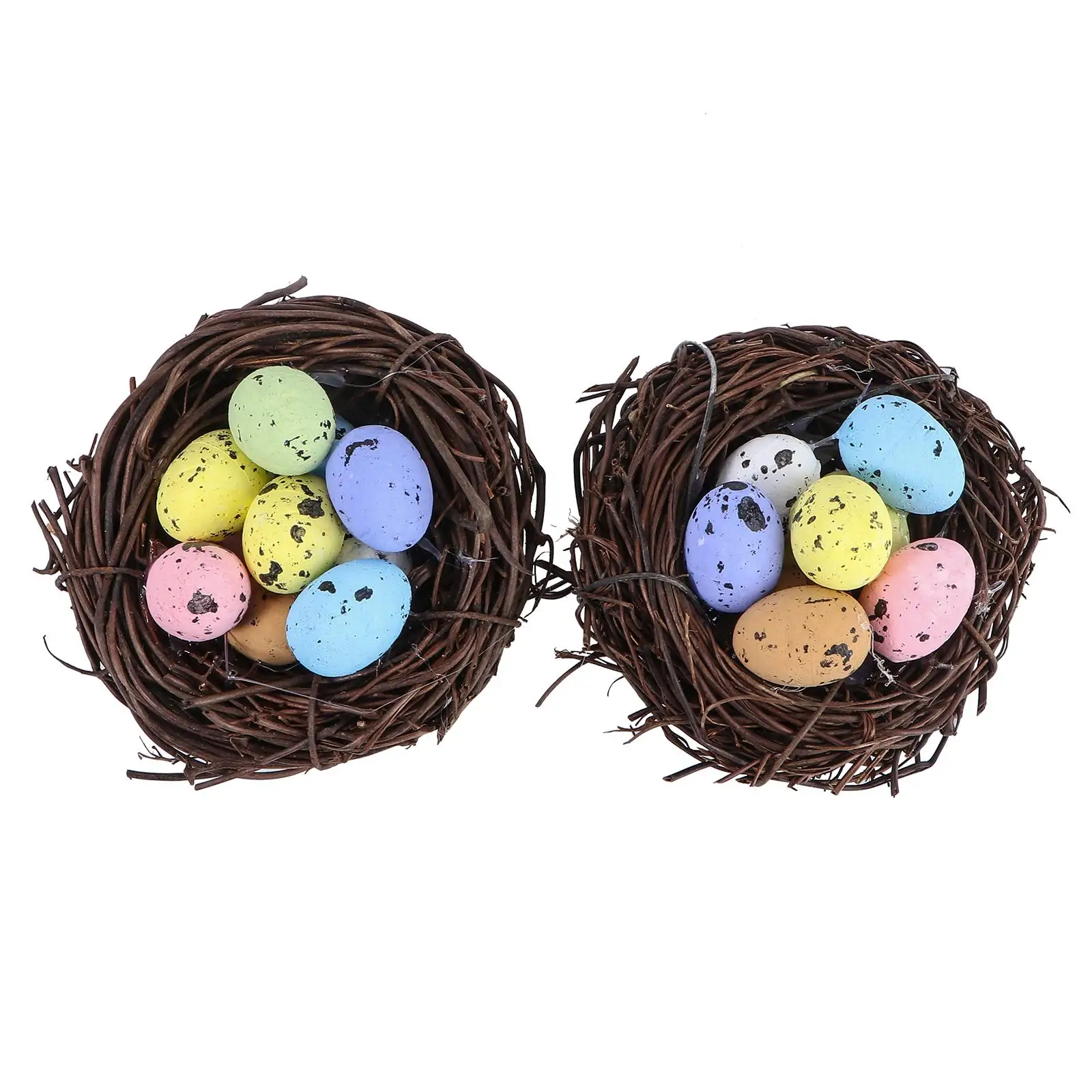 

2 Pcs Bird for Decor Easter Nest Fake Eggs Festival Photography Props Artificial Party Ornament