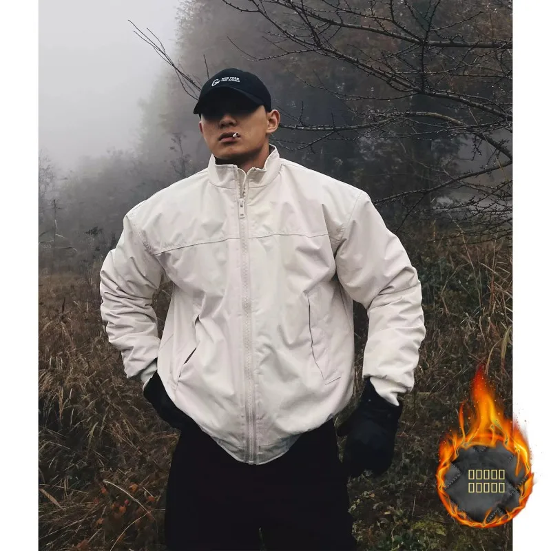 

American Sle Pilot Jaet Men's Autumn Winter ort Collar Cotton Workwear Coat Cleanfit Baseball orm Thiened Long Sl...