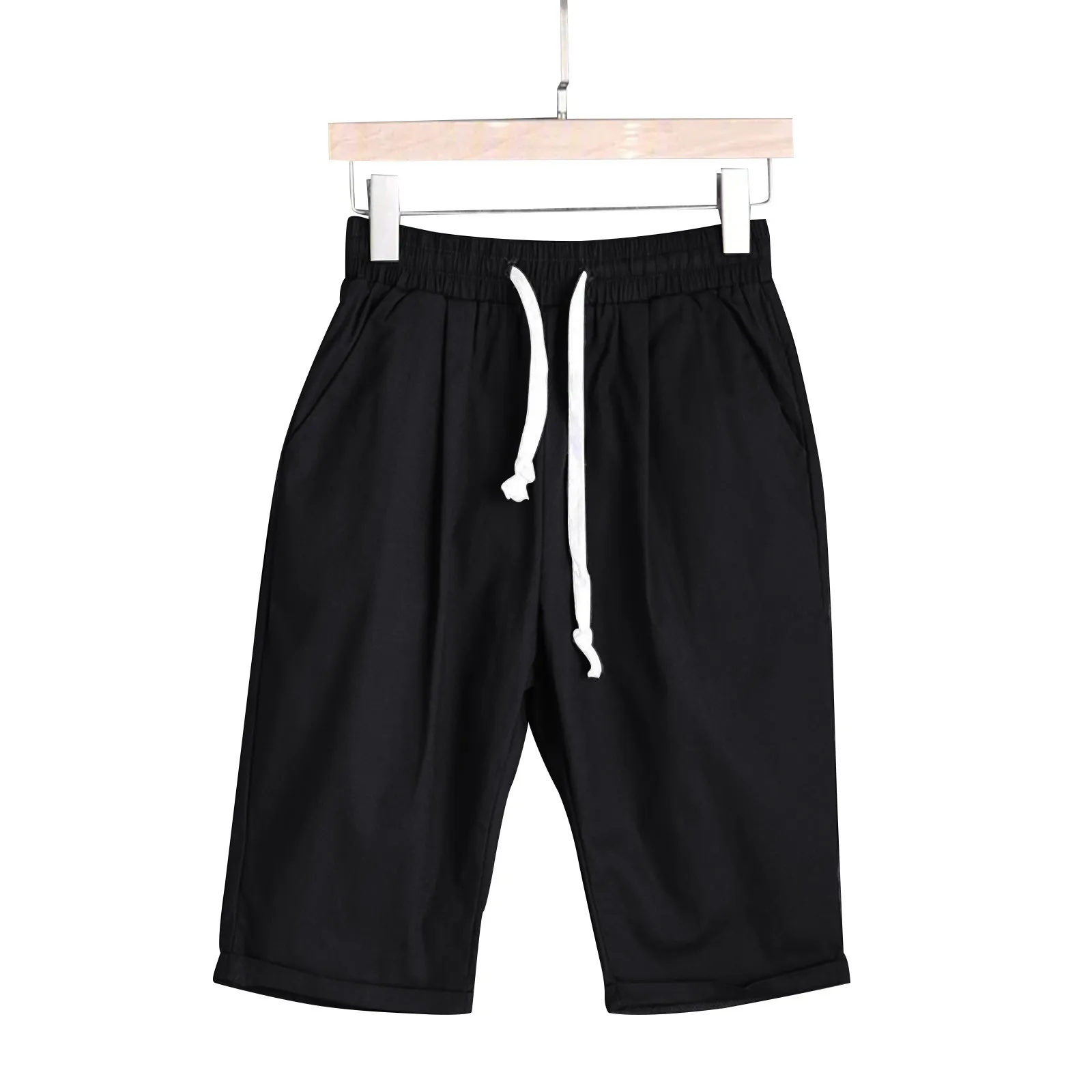 Summer Shorts Women Drawstring Elastic Five Point Pants knee length bermuda shorts For Women Bermuda Casual Shorts