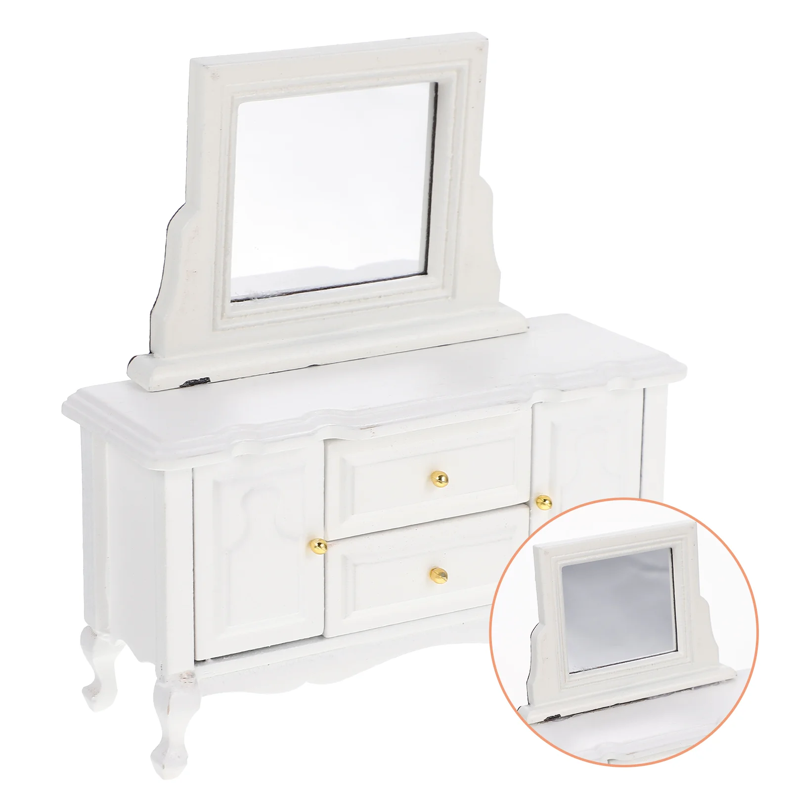 Home Accessories Mini Dresser Micro Landscape Models Dressing Table House Furniture White Miniature Decor