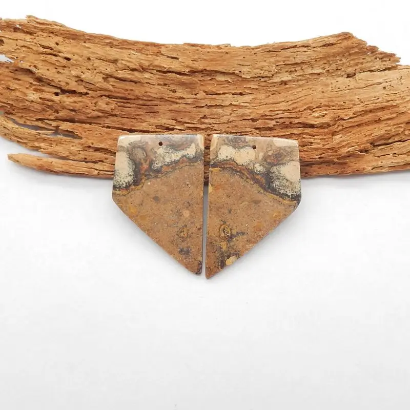 

Натуральный драгоценный камень земли, полированный желтый пятнистый камень, серьги в форме щита, пара уникальных узоров, рустикальный ремесленный стиль