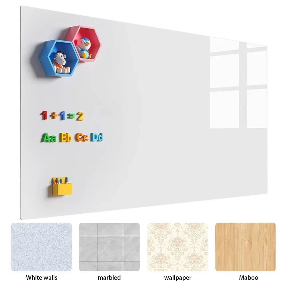 Magnetic White Board Sticker Whiteboard Stick on Wall Magnetic Dry Erase Whiteboard for Teaching Training Office and Home Use