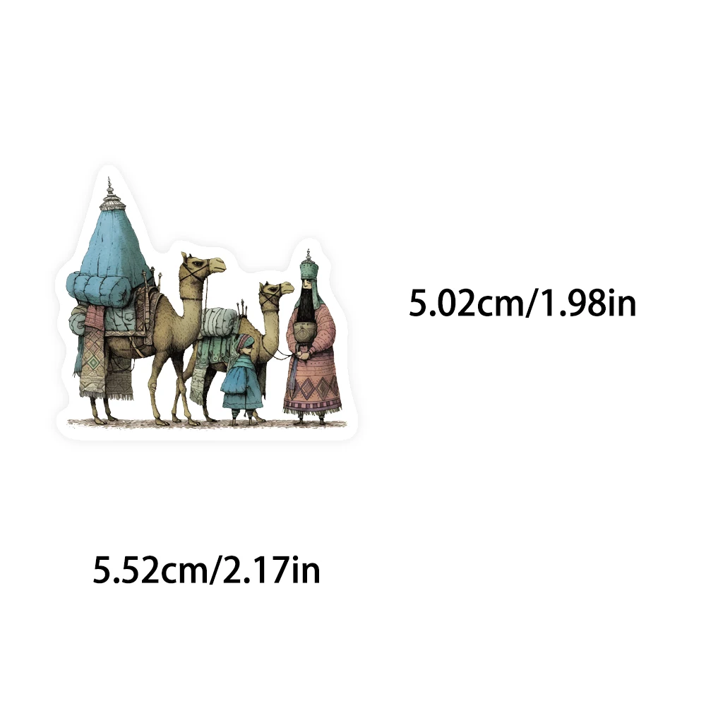 50PCS Retro Classical Fairy Tale Magic World PET Stickers Cavalry Monster Castle Creative Art Decoration Scrapbook Guitar Phone