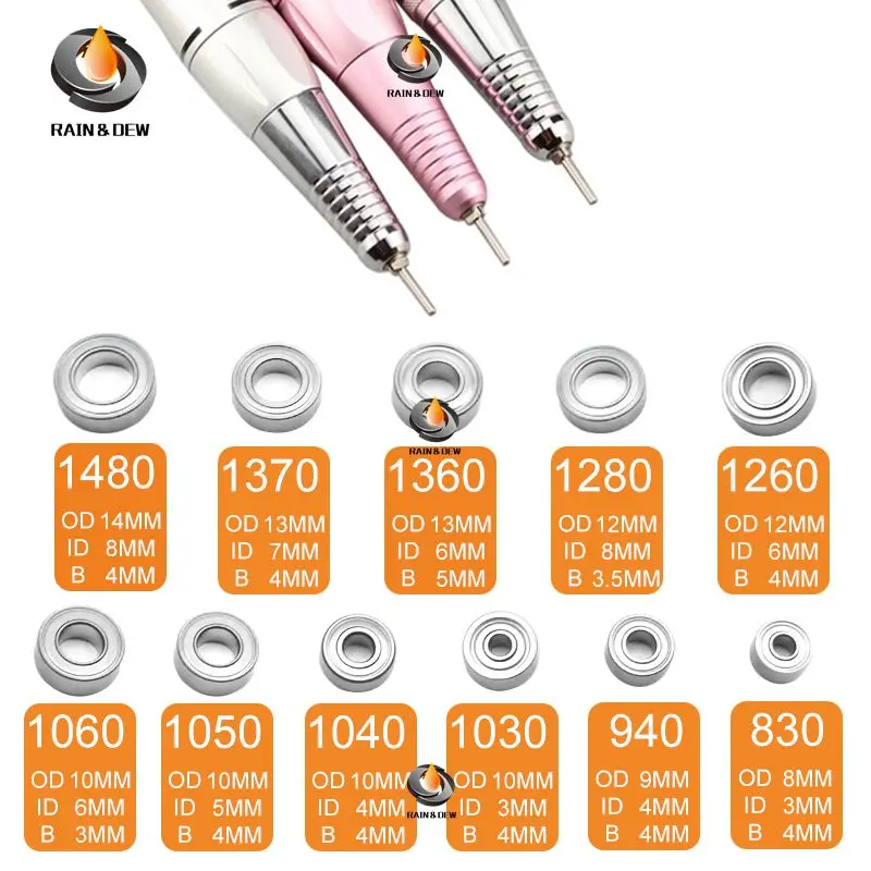 Electric Nails Drill Ball Bearing Kit STRONG 210 102L 105L  1480 1260 940 830 Carbon Brush Micromotor Handpiece