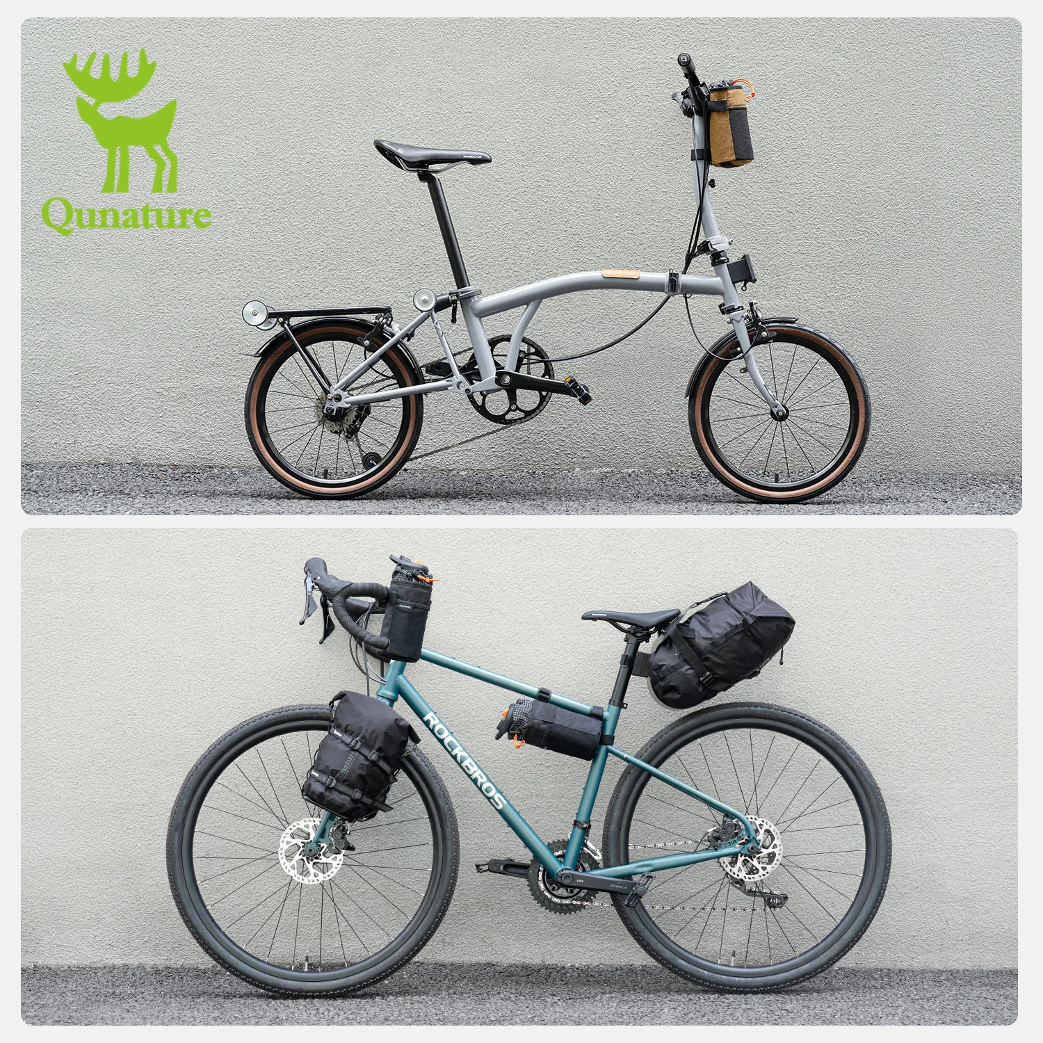 

Qunature Foldable Storage Crossbody Sling Bag Frame Pack for Road & Mountain Bikes Handlebar Pouch Insulated Bike Top Tube Bag