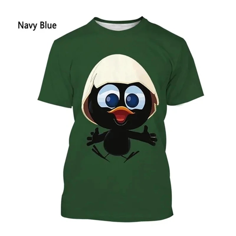 New Fashion Cartoon Calimero 3D Print T-shirt Men's And Women's Summer Casual Short-sleeved Cute Round Neck Tops Designer Tshirt