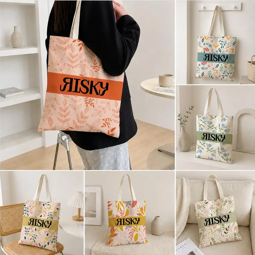 Designer Print Canvas Tote Bag beauty Risky Beauty Storage Bags Trendy Fashion Pattern Streetwear Shoulder Bag Shopping Handbag