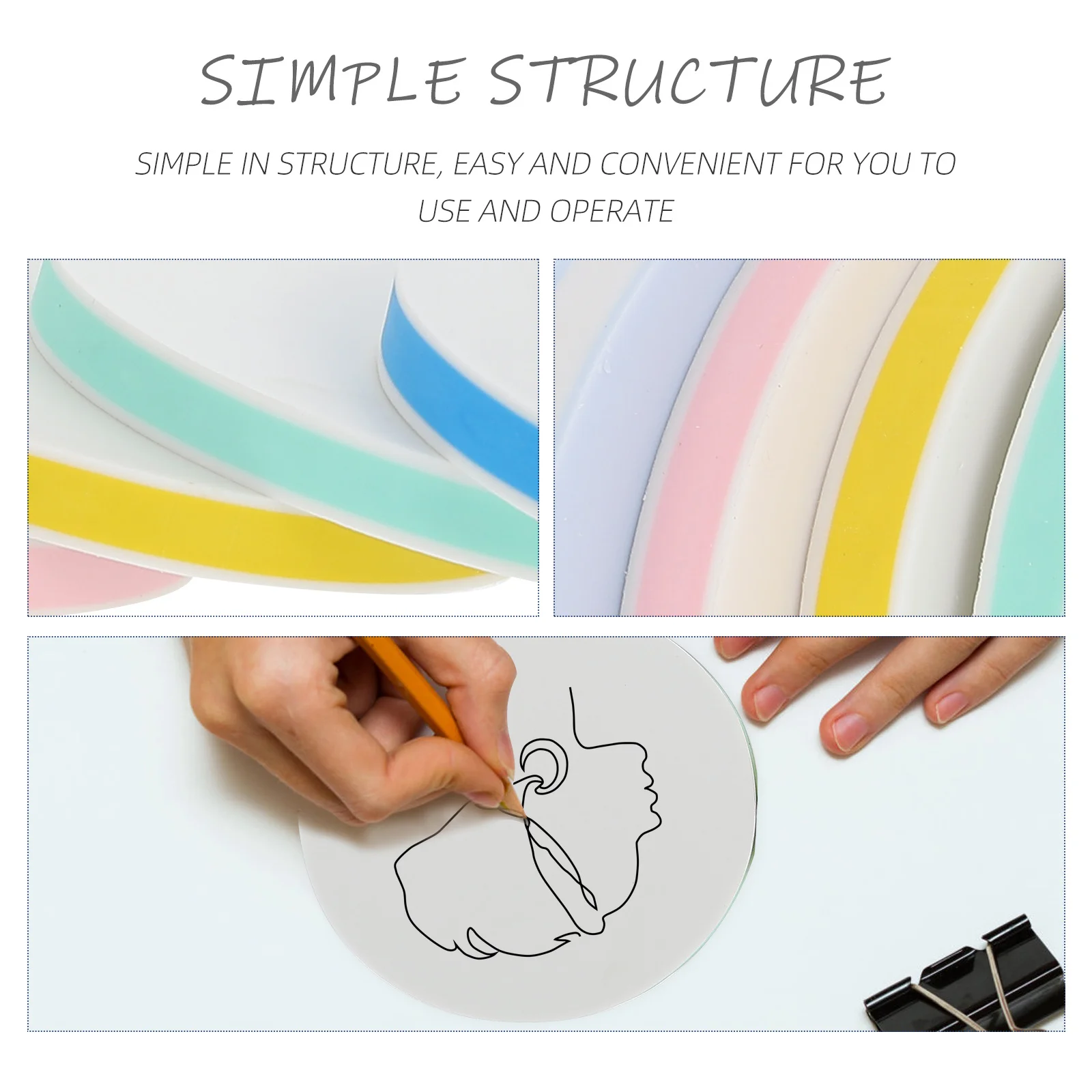 

5Pcs DIY Rubber Carving Blocks Round Stamp Accessories for Handmade Craft Engraving Beginners Lightweight Portable Tpr Carving