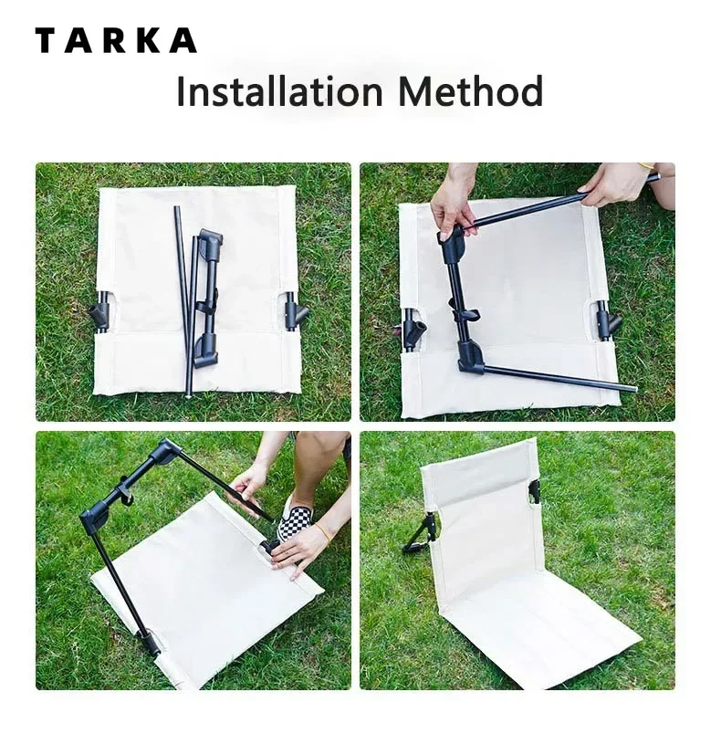 TARKA مستلق كرسي الحديقة في الهواء الطلق كراسي قابلة للطي لصيد الأسماك الشاطئ نزهة حديقة الفناء الخلفي الحفل كراسي التخييم المحمولة #4