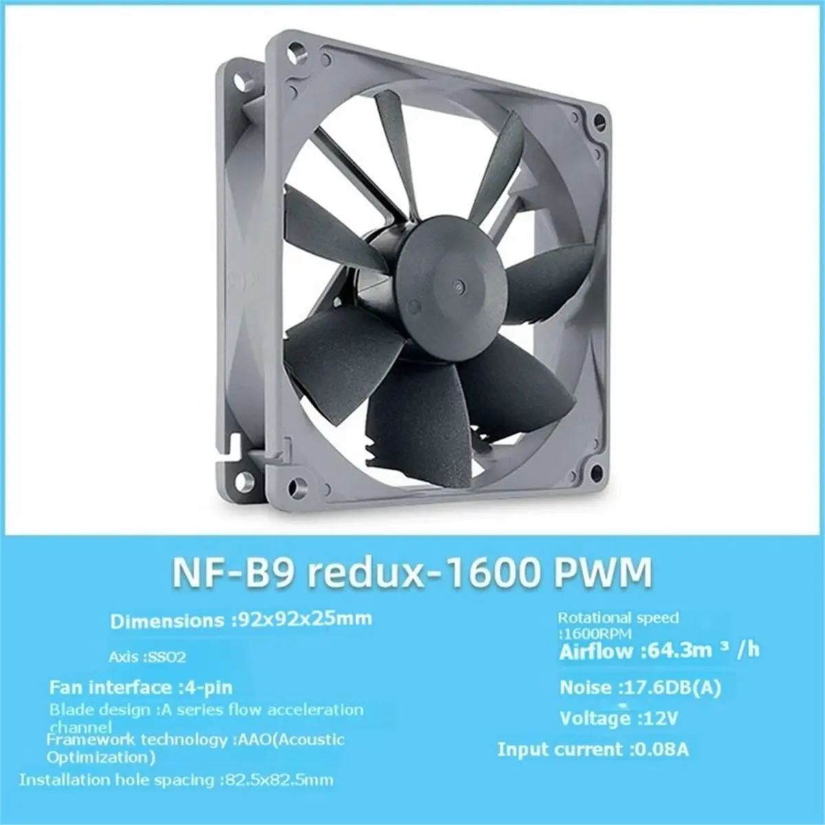 -B9 -1600 PWM 12V 4pin CPU Cooler Radiator Fan High Quality Quiet Computer Case Cooling Fan