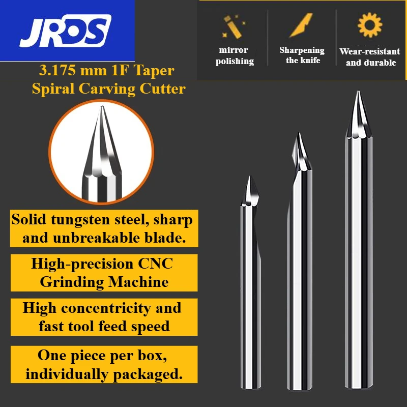 

PCB Engraving Bit 3.175mm Shank V Shape Carving Bits 10-90 Degrees Carbide CNC Router Bit Tipped 0.1 0.2 0.3mm 3D Milling Cutter