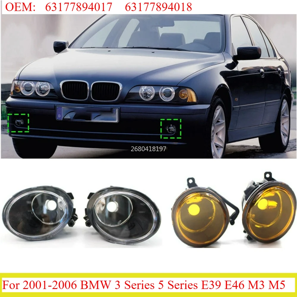 

For 2001-2006 BMW 3 Series 5 Series E39 E46 M3 M5 Front Bumps Anti-fog Headlamps Fog Lights OEM:63177894017 63177894018