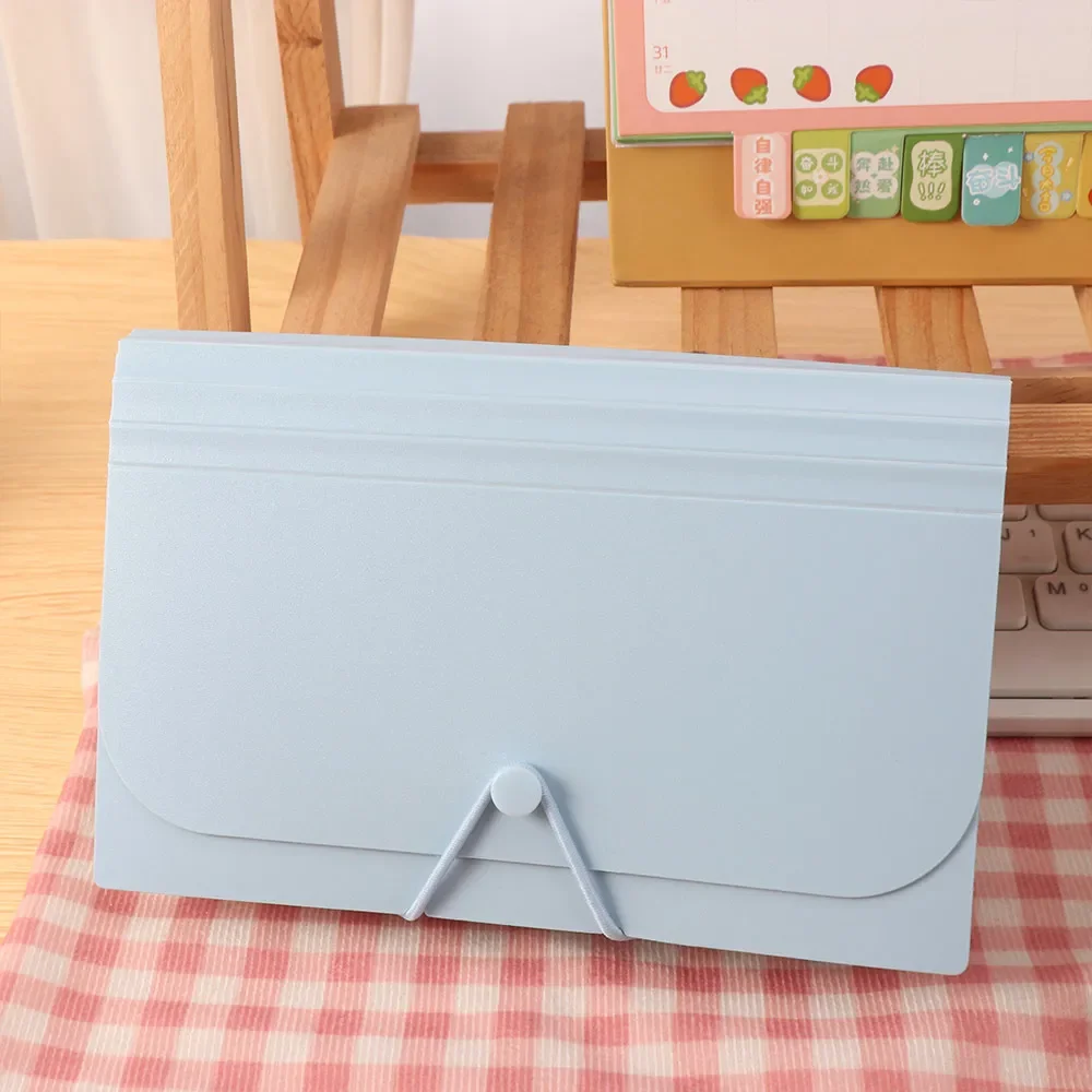 Tas Akordeon A6 12 Lapis Warna Solid, Organizer Dokumen Portabel yang Dapat Dikompres dengan Tab Indeks Klasifikasi Multi-Halaman