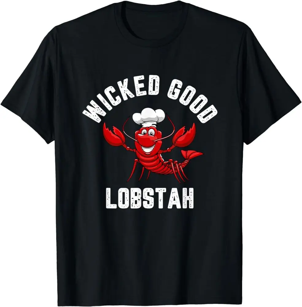 Funny Lobster Chef Wicked Good Lobstah Maine New England T-Shirt Y2K tops Unisex Summer Short Sleeve