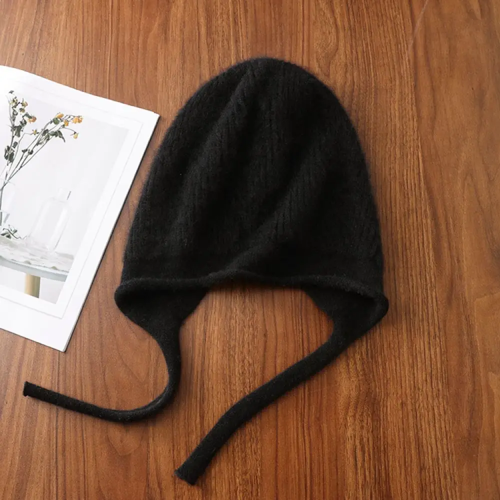 Winter Warm Wool Knitted Beanie Hat Fashion Solid Color Soft Comfortable Cap Casual Windproof Outdoor Daily Headwear Accessory