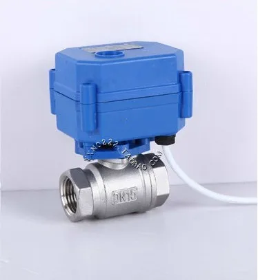 

Dua Cara Listrik Stainless Steel Bola Air DN15 DN20 DN25 Motorized Ball Valve DC5V DC12V DC24V AC220V