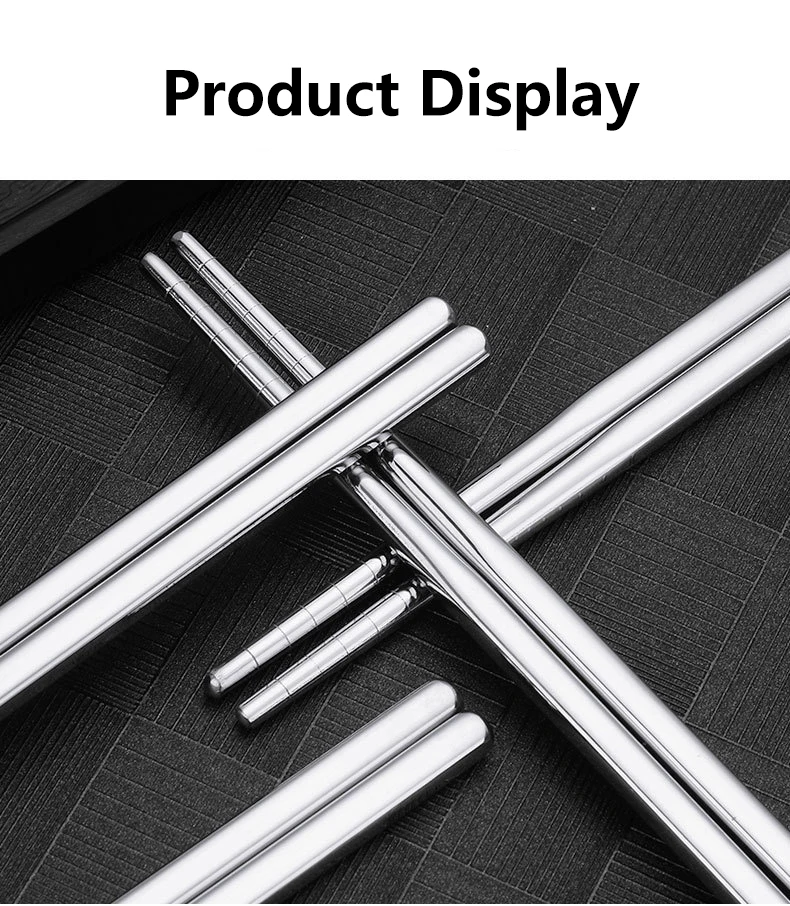2-5 Paar Essstäbchen 304 Edelstahl rutsch feste Essstäbchen Metall Sushi-Sticks koreanische japanische Lebensmittel chinesische Essstäbchen – Detail 8