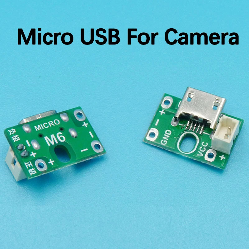2PCS Network Monitoring Surveillance Camera Micro USB Charging Interface Plug Android Microphone Connector Power Supply Port M6